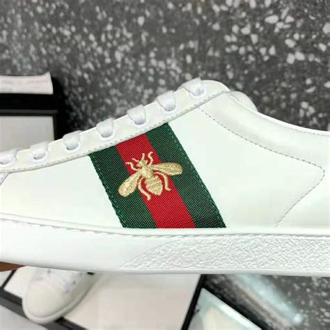 gucci sneakers white bee|gucci ace bee embroidered sneakers.